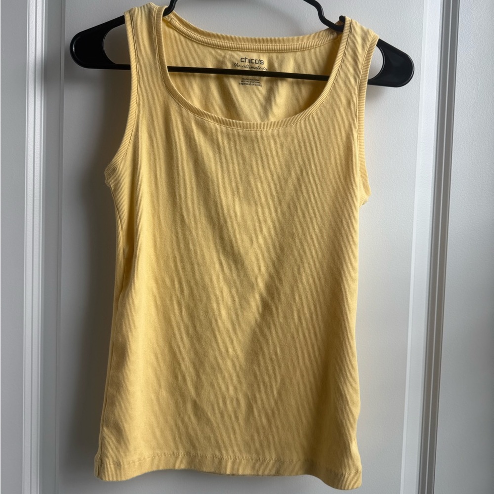 Chico's Yellow Ribbed Top